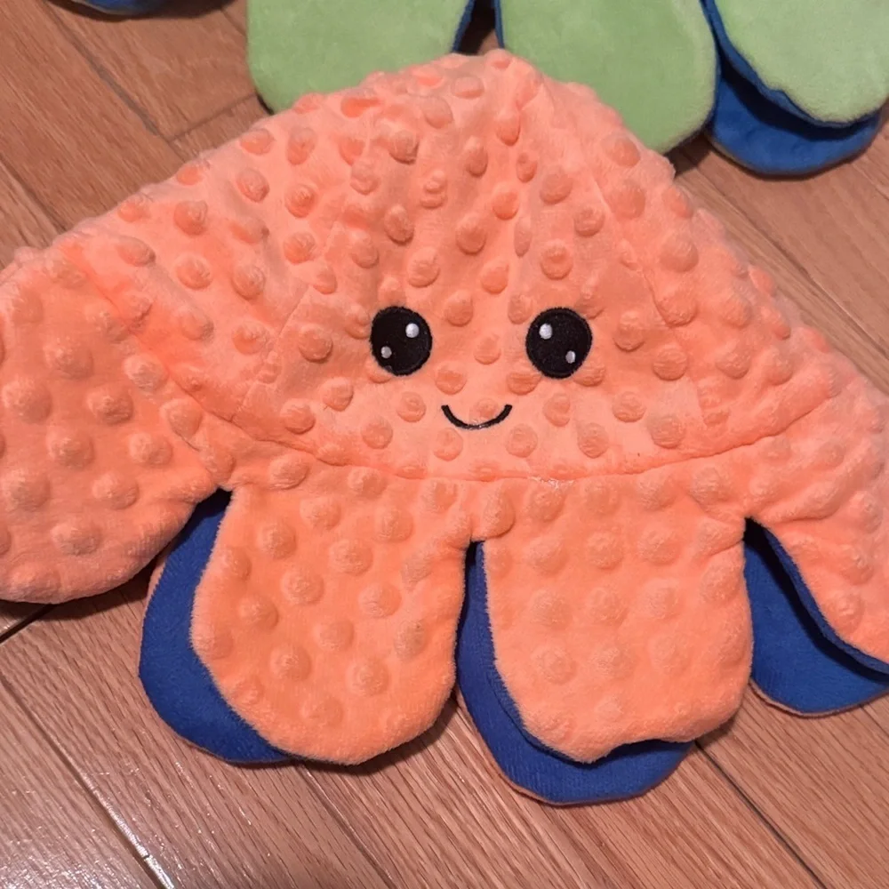 NWOT Two Reversible Plush Octopus Hats -